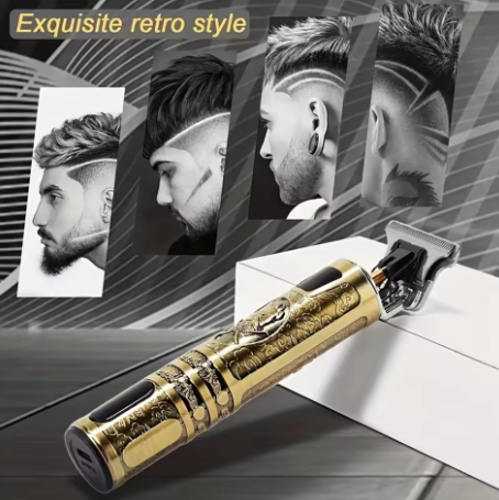 T9 Gold Hair Trimmer – Vintage Dragon Shape Professional Beard & Body Trimmer