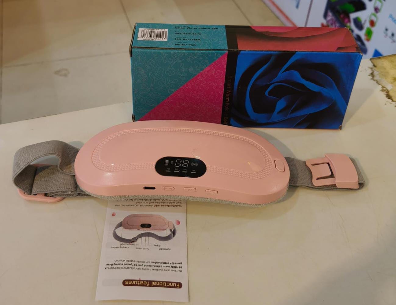 Electric Period Pain Relief Belt – USB Rechargeable Heating Massager for Menstrual Cramps & Waist Comfort