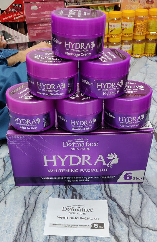 Derma Face 6-Step Hydra Whitening Facial Kit 300ml – Advanced Brightening & Glowing Skin Care