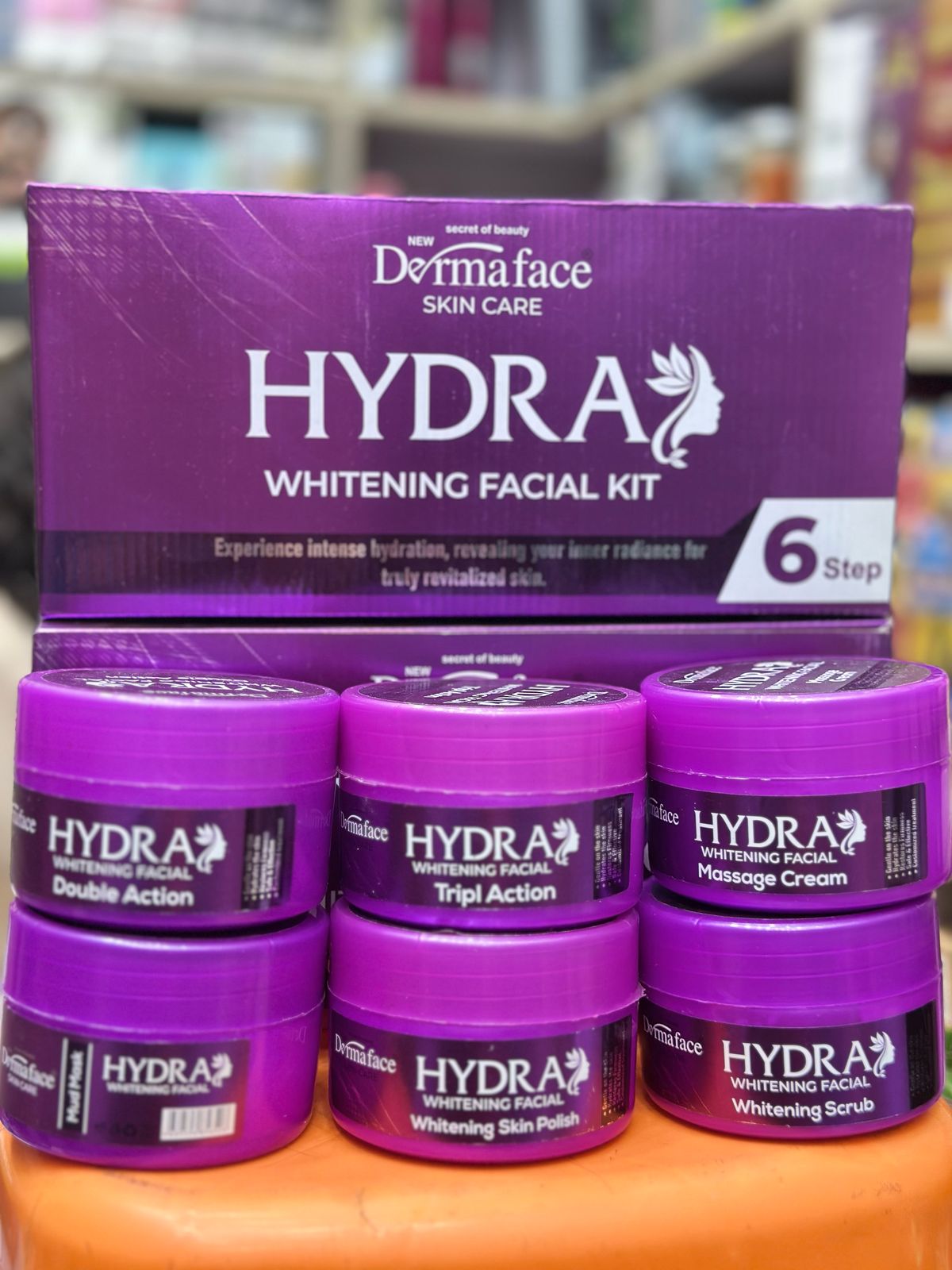 Derma Face 6-Step Hydra Whitening Facial Kit 300ml – Advanced Brightening & Glowing Skin Care