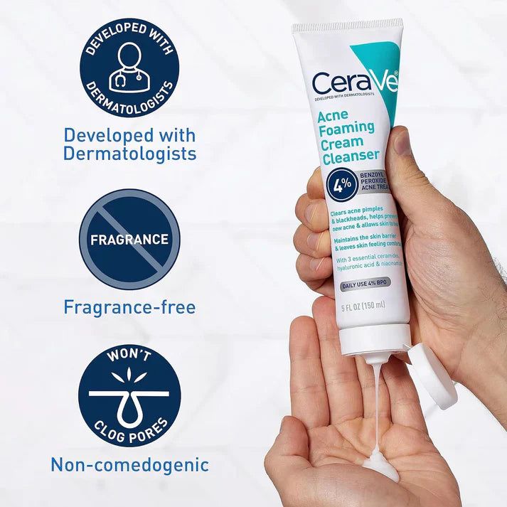 CeraVe 4-in-1 Skincare Kit – Acne Cleanser, Retinol Serum, Night Cream & SPF 50 Sunscreen