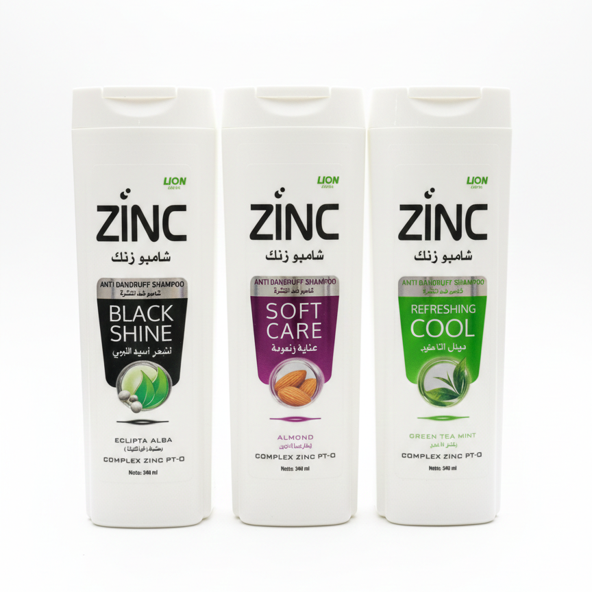 ZINC Anti-Dandruff Shampoo 340ml – Complete Zinc Pro Formula for Shiny, Healthy Hair