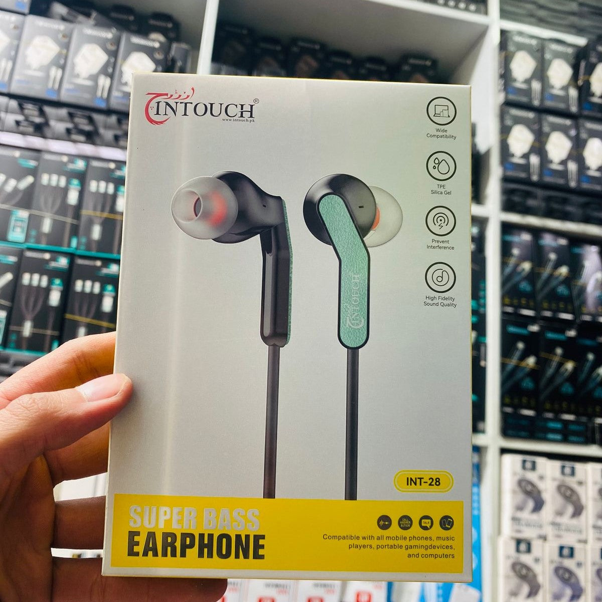 Super Bass INT-28 Earphones – 3.5mm Wired Audio Earbuds