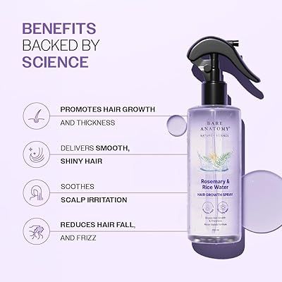 Bare Anatomy Rosemary & Rice Water Hair Growth Spray 200ml – Strengthen, Thicken & Nourish Hair