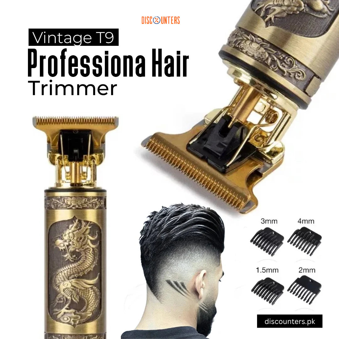 T9 Gold Hair Trimmer – Vintage Dragon Shape Professional Beard & Body Trimmer