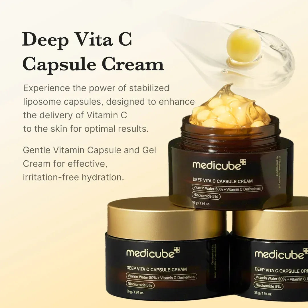 Medicube Deep Vita C Capsule Cream – Brightening, Anti-Aging & Glowing Skin Moisturizer (55g)