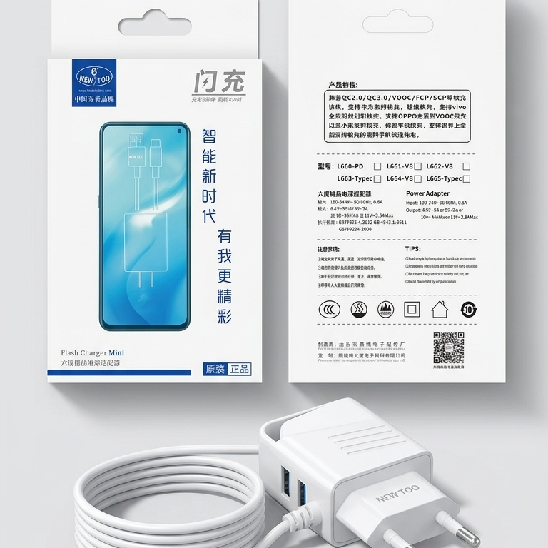 Newtoo Fast Charging Adapter – High-Speed USB Charger for Smartphones & Devices