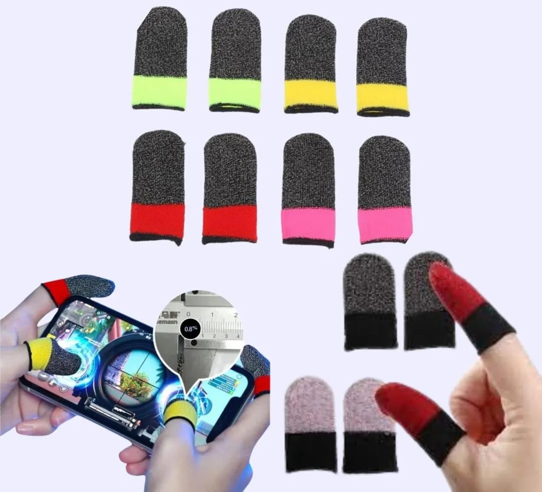 Double Color Gaming Thumb Sleeves – Anti-Sweat Finger Gloves for Mobile Gaming