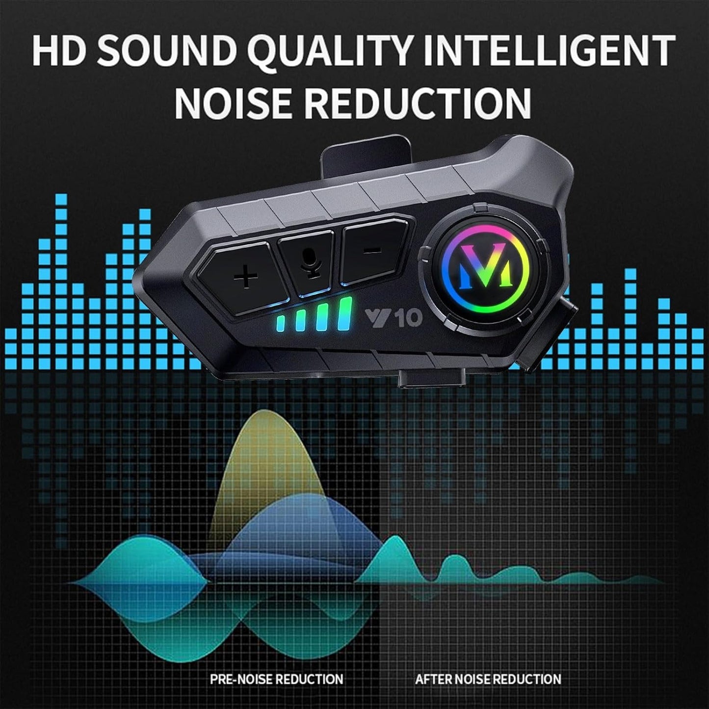 Motorcycle Helmet Bluetooth Headset 5.3 – Noise Reduction & Waterproof
