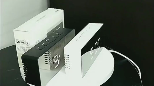 Smart LED Mirror Alarm Clock – Time & Temperature
